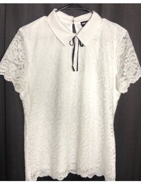 Karl Lagerfeld white Lace blouse